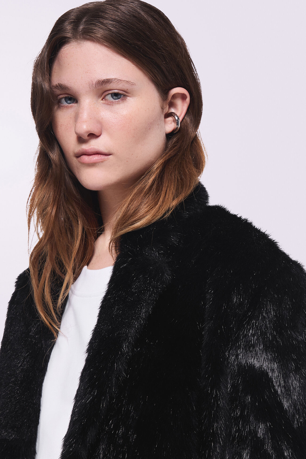 Faux Fur Coat Black