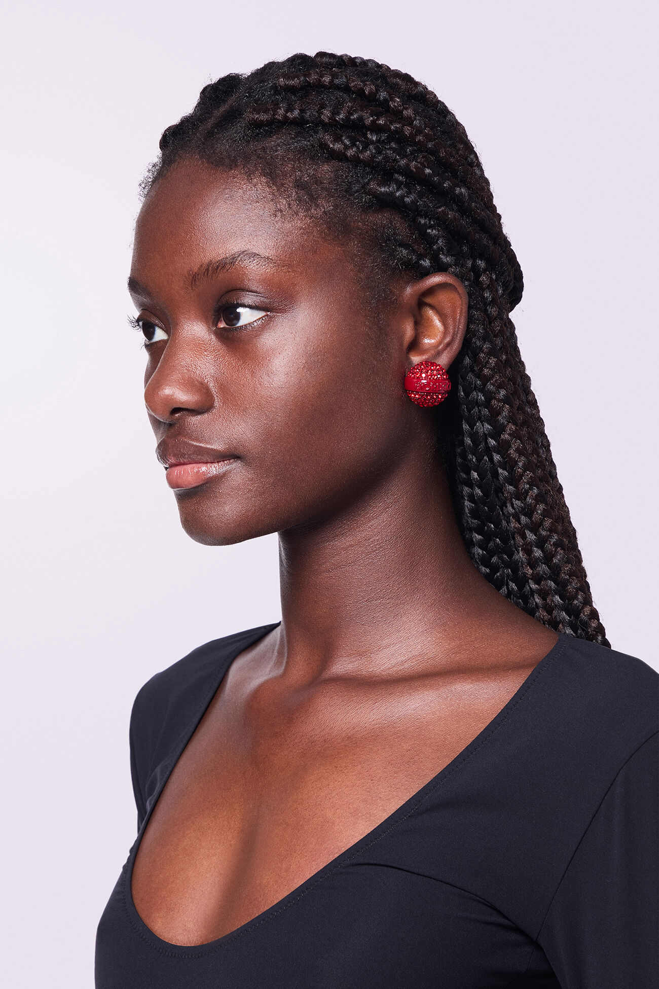 Crystal Mini Lollipop Earrings Red