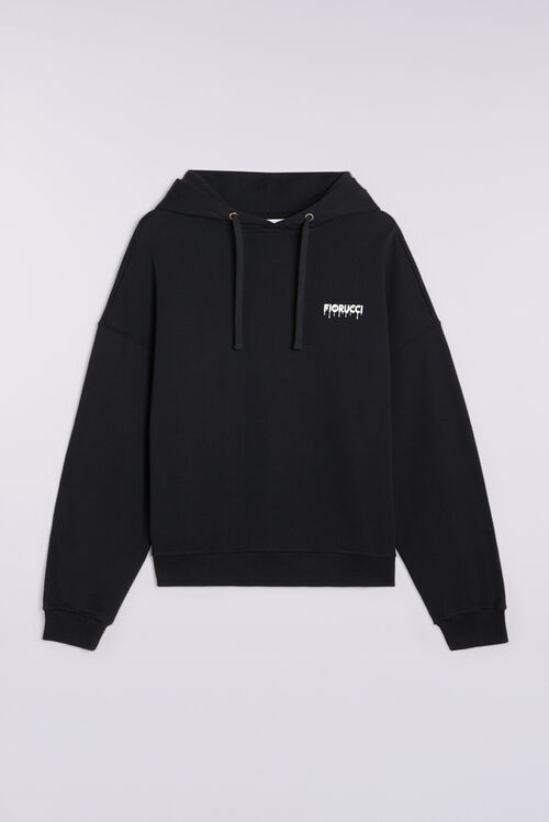 Unisex Melted Logo Hoodie Black