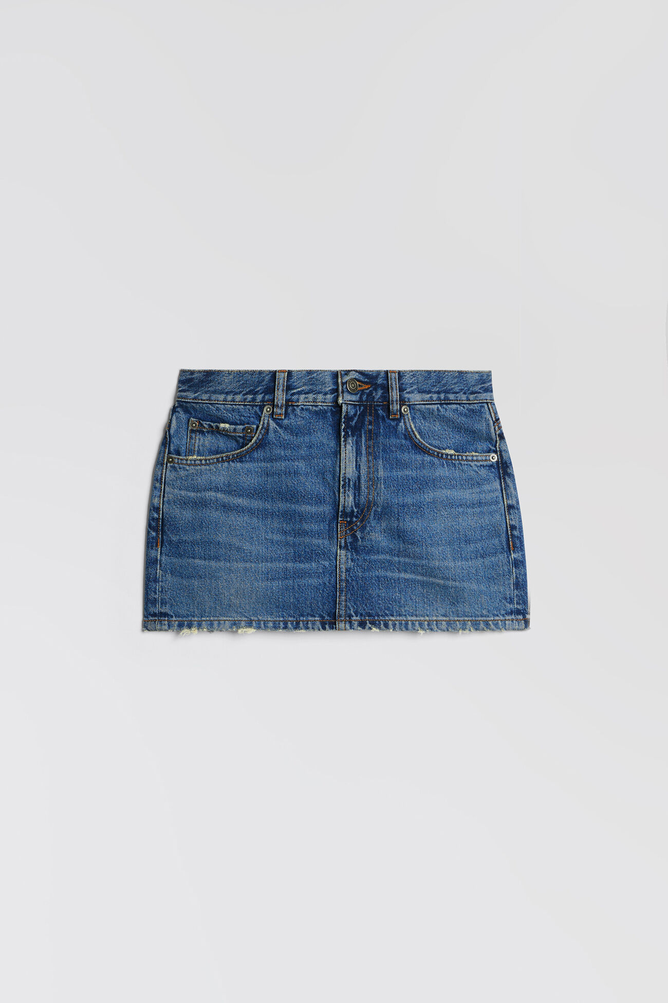Denim Mini Skirt Mid Blue