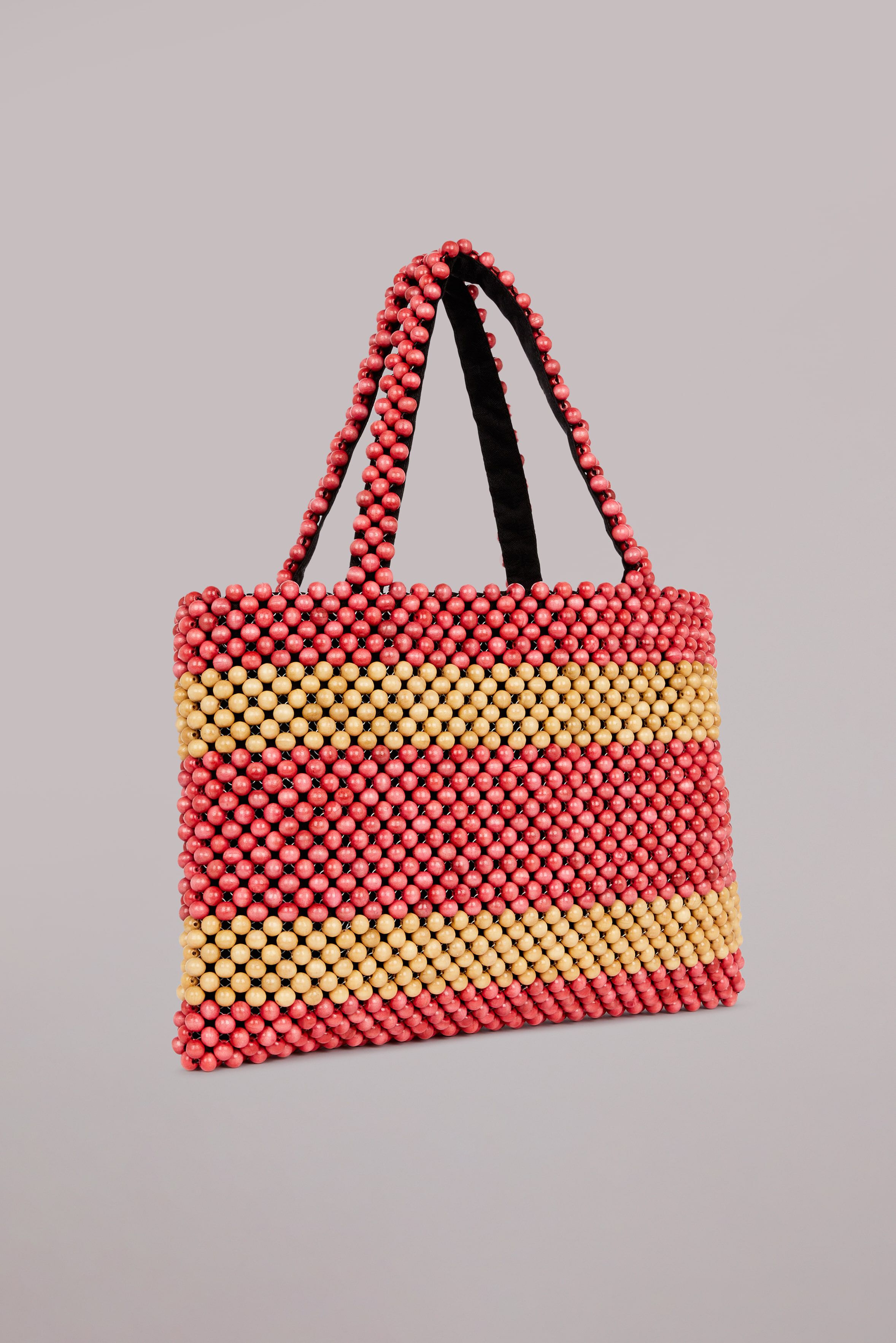 Beaded Logo Tote Bag Pink