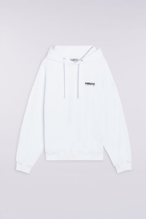 Unisex Melted Logo Hoodie White