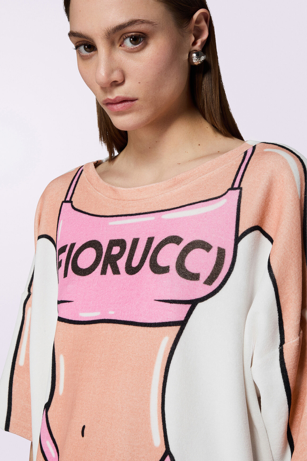 Bikini Print Velour Mini T-Dress Multi