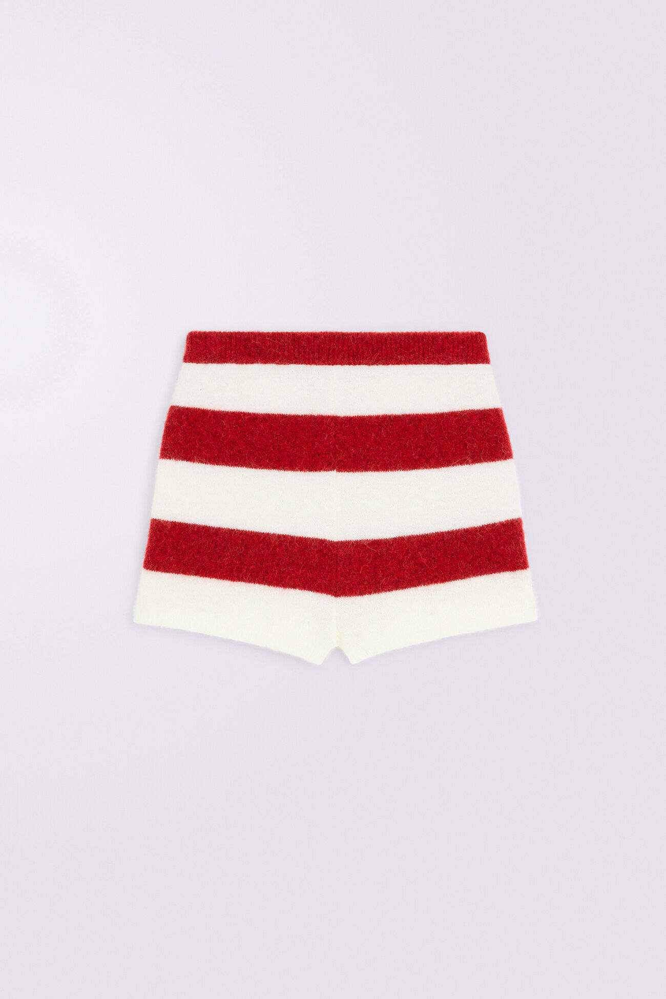 Stripe Knit Shorts Red