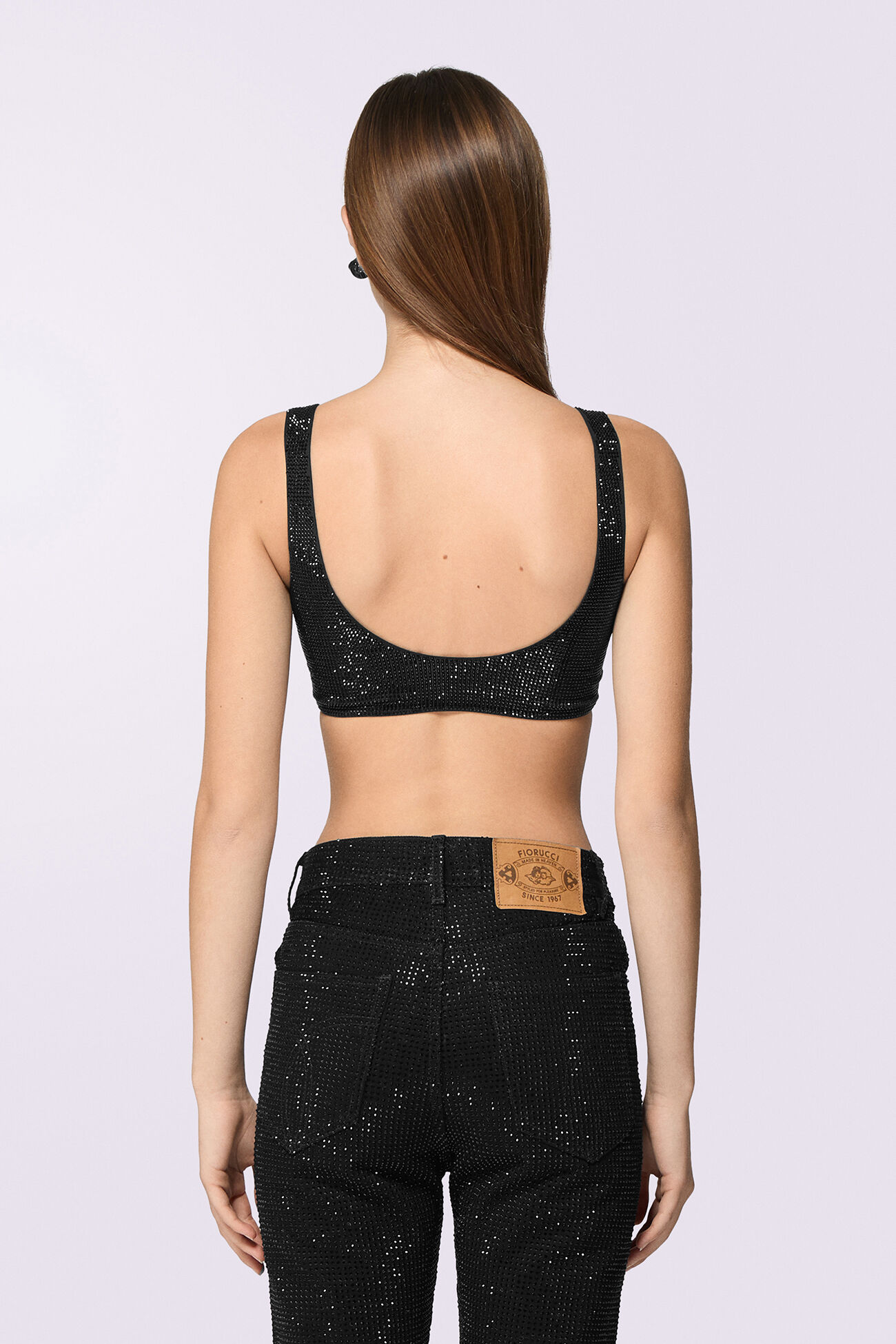 Rhinestone Bralette Black