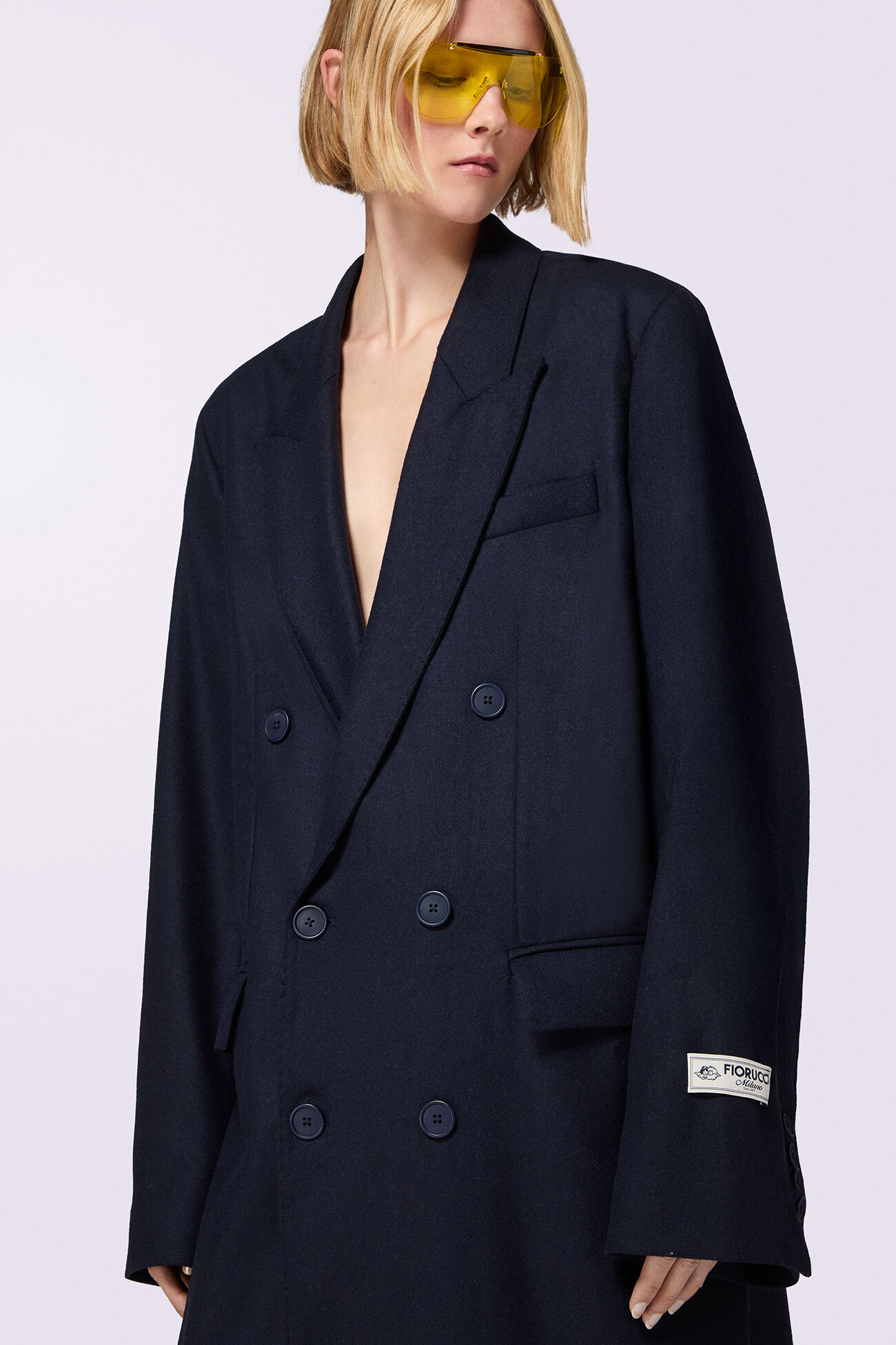 Wool Mix Maxi Coat Navy