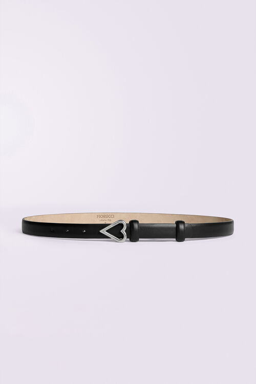 Heart Leather Belt Black