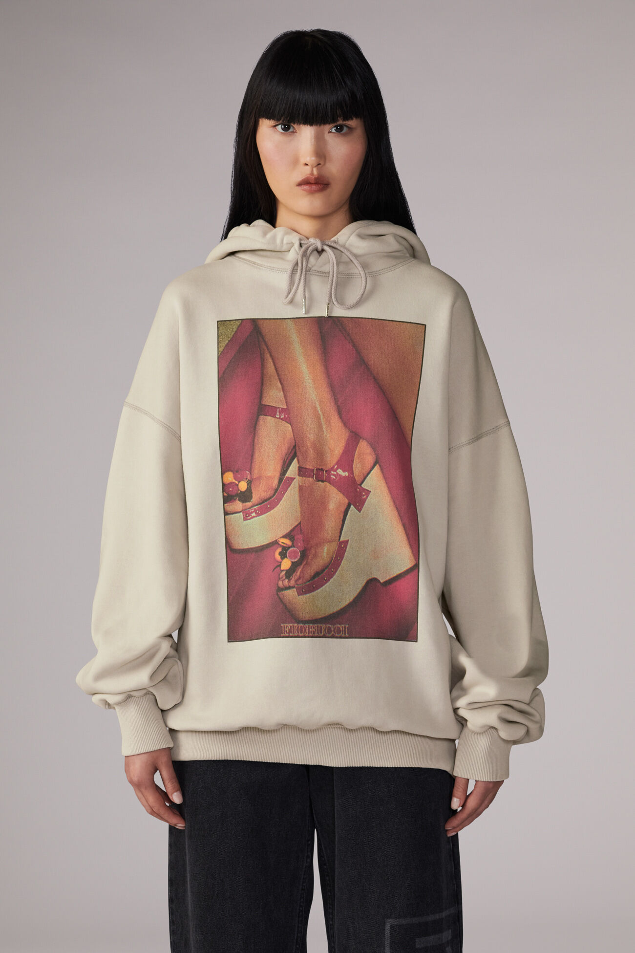 Unisex Graphic Heels Hoodie Grey