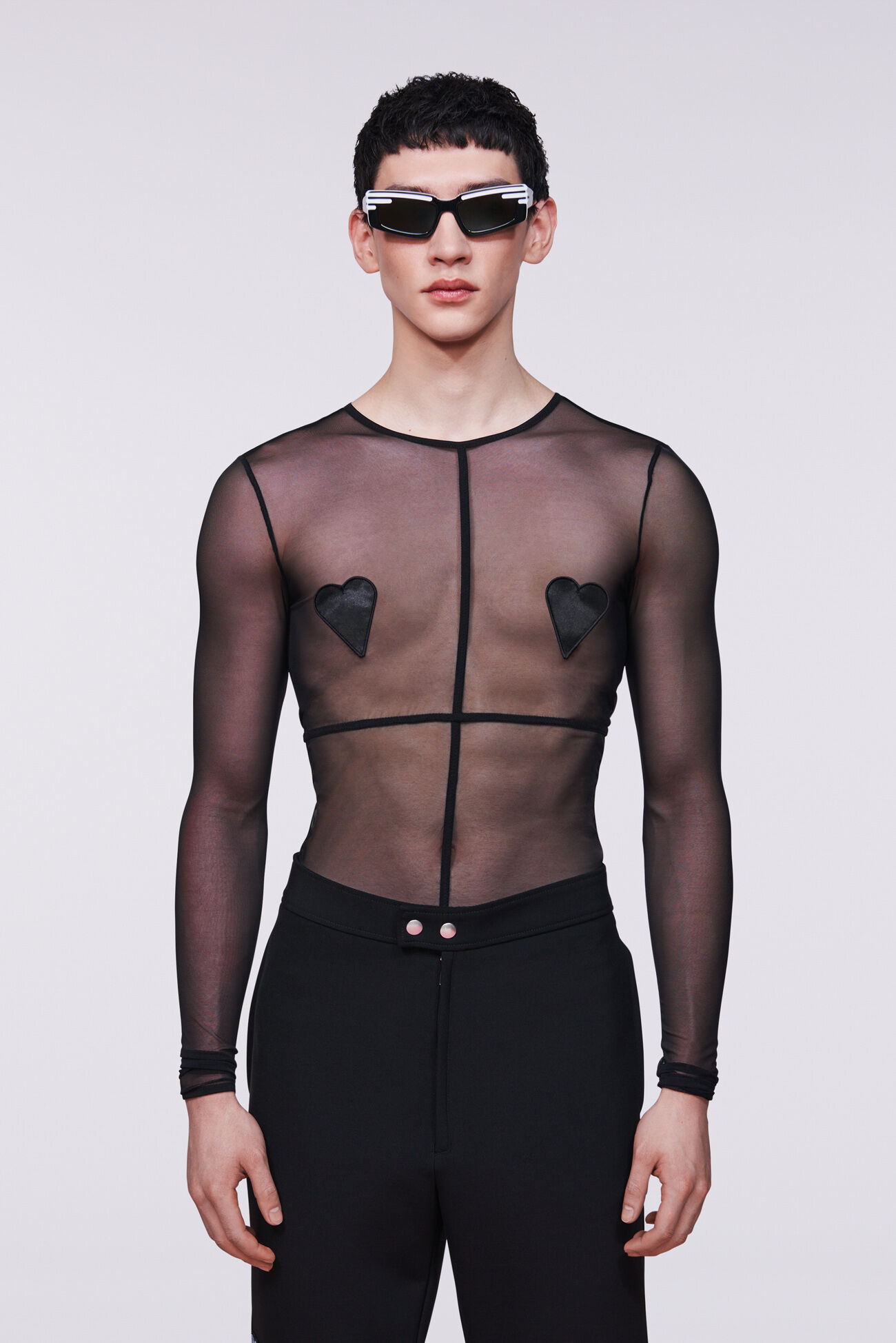 Tulle Heart Top Black
