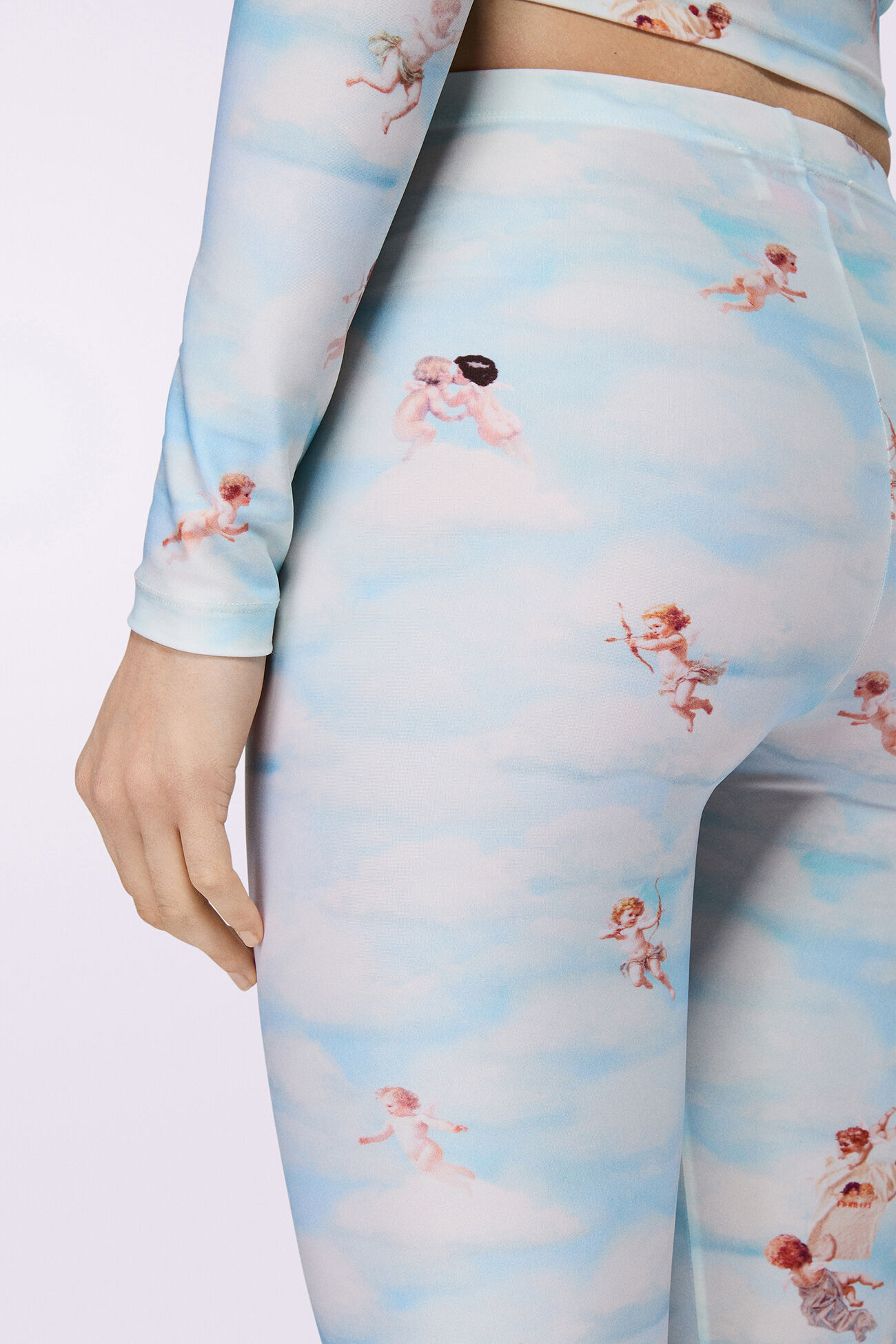 Beatitudo Print Biker Shorts Blue