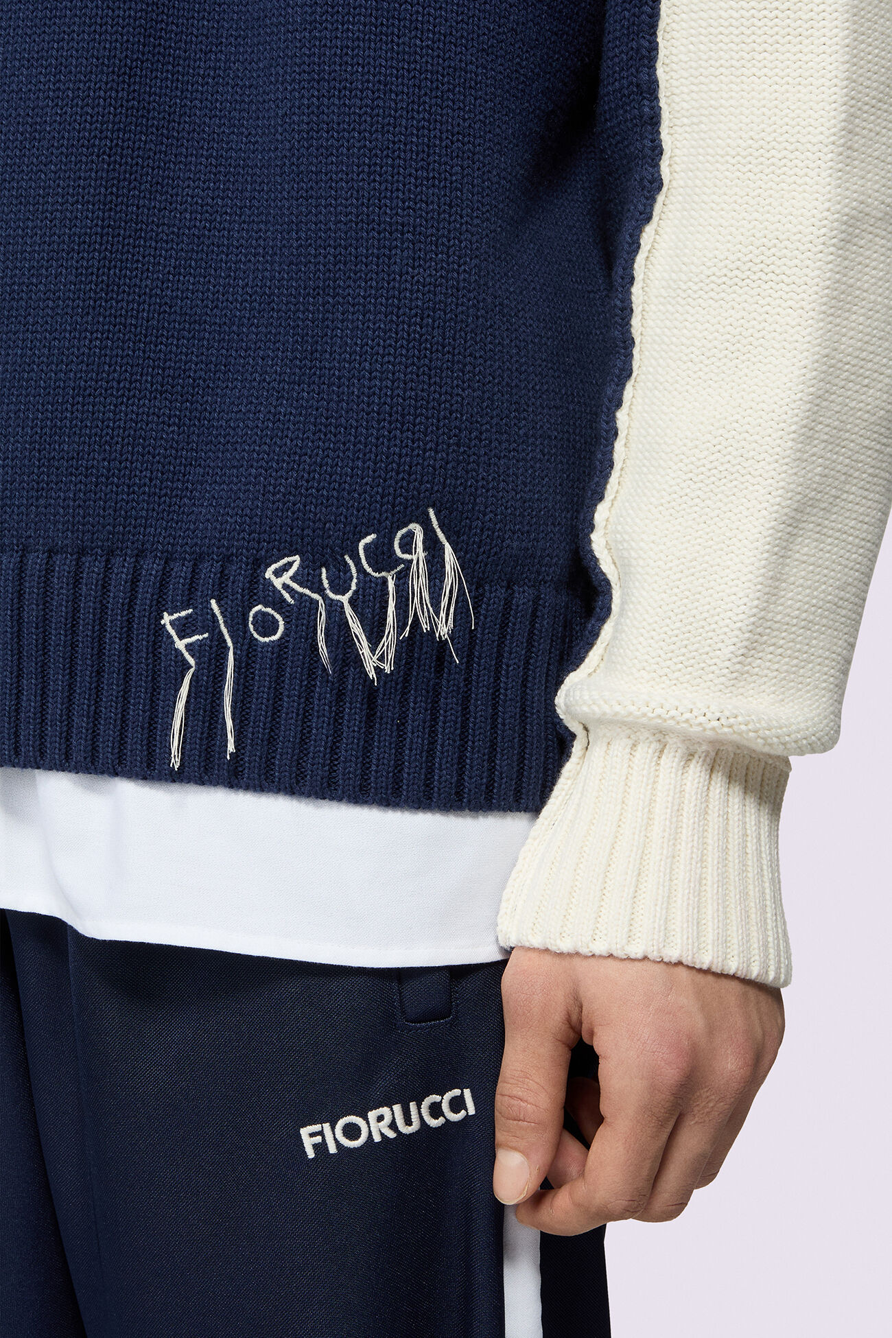 Embroidered Knit Jumper Navy