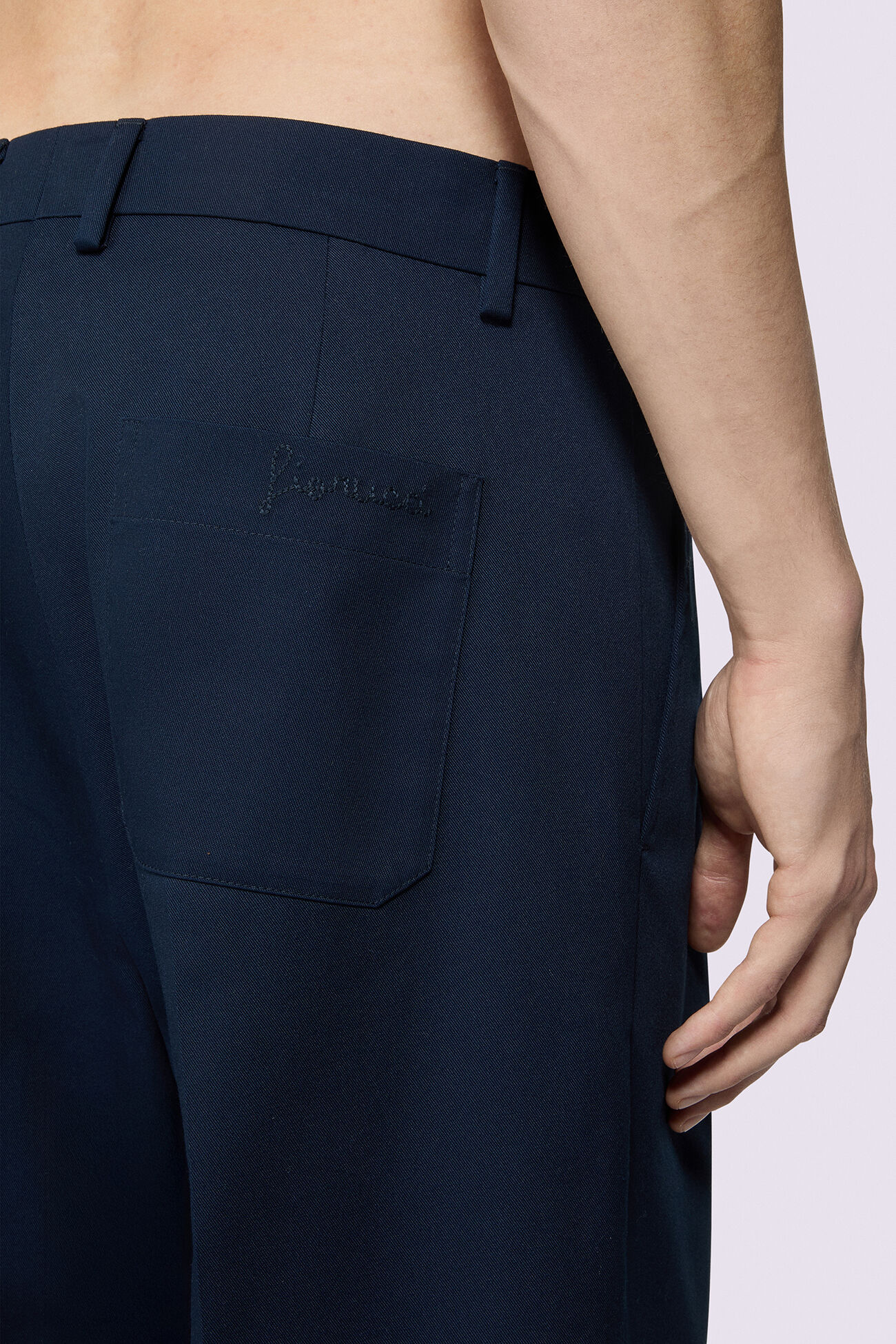 Embroidered Chino Trousers Navy