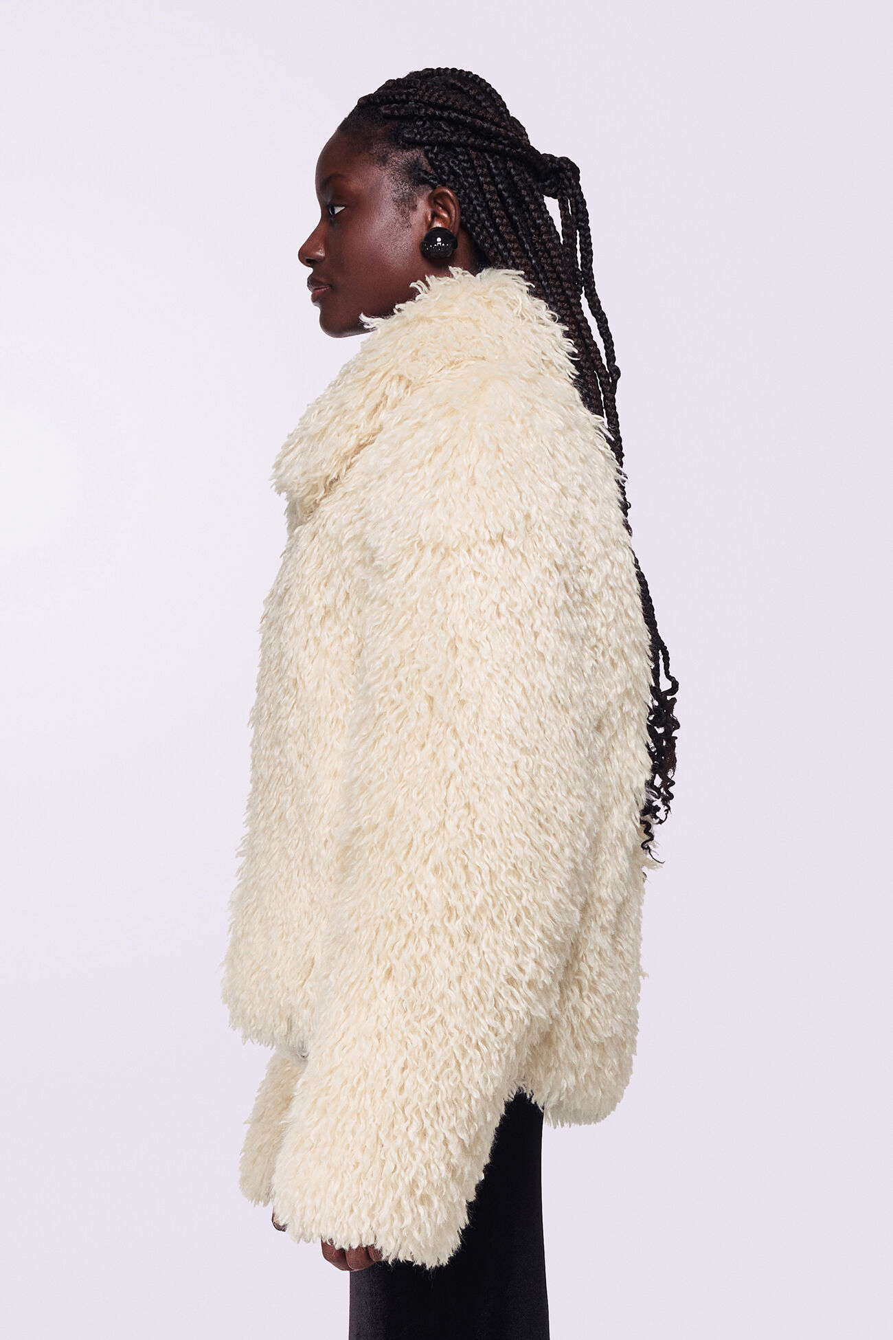 Fiorucci Official Online Store Unisex Faux Fur Jacket Cream Fiorucci