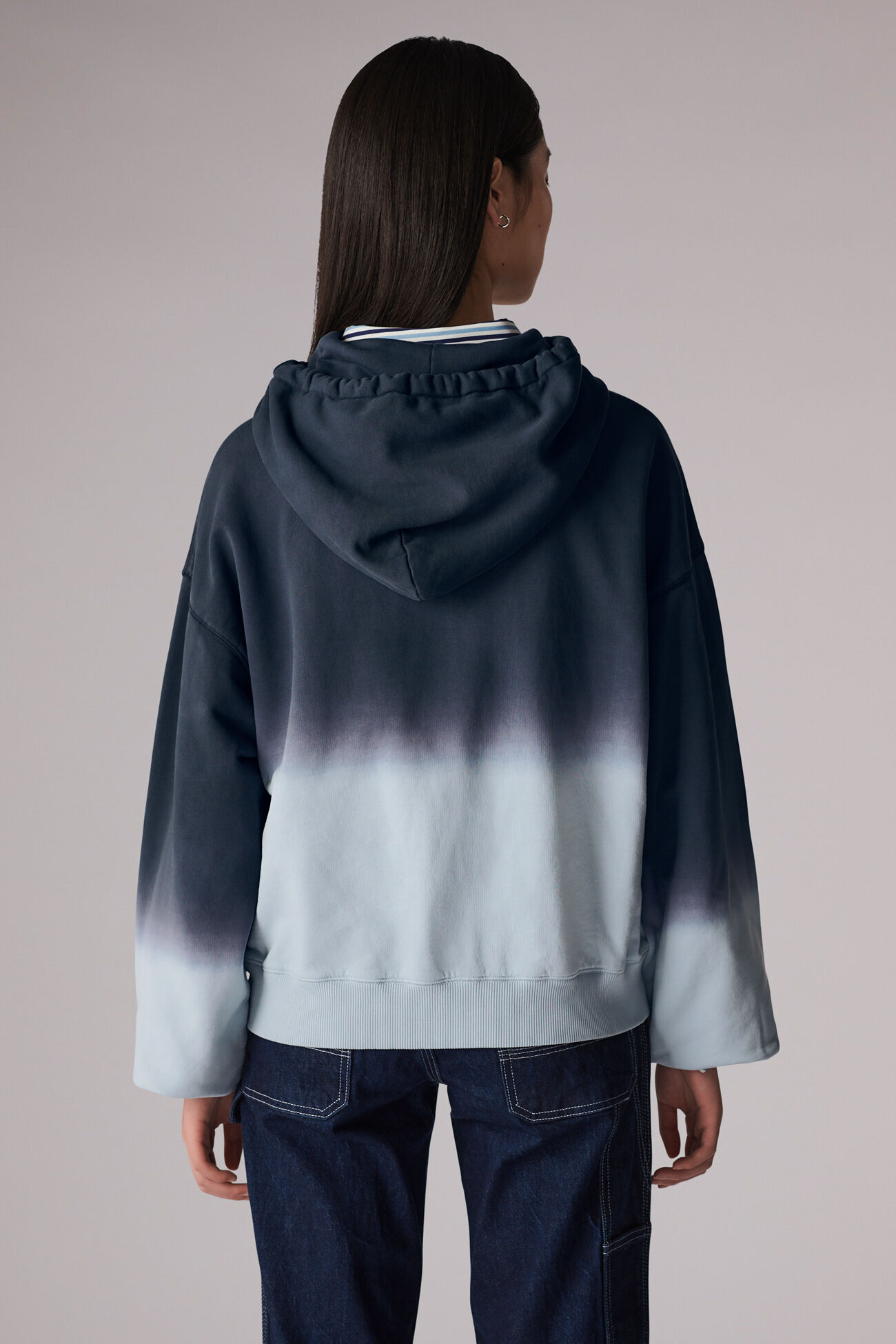Ombre Squiggle Logo Hoodie Blue