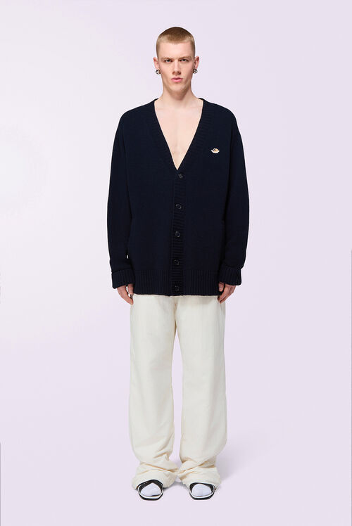 Angels Patch Oversized Cardigan Navy