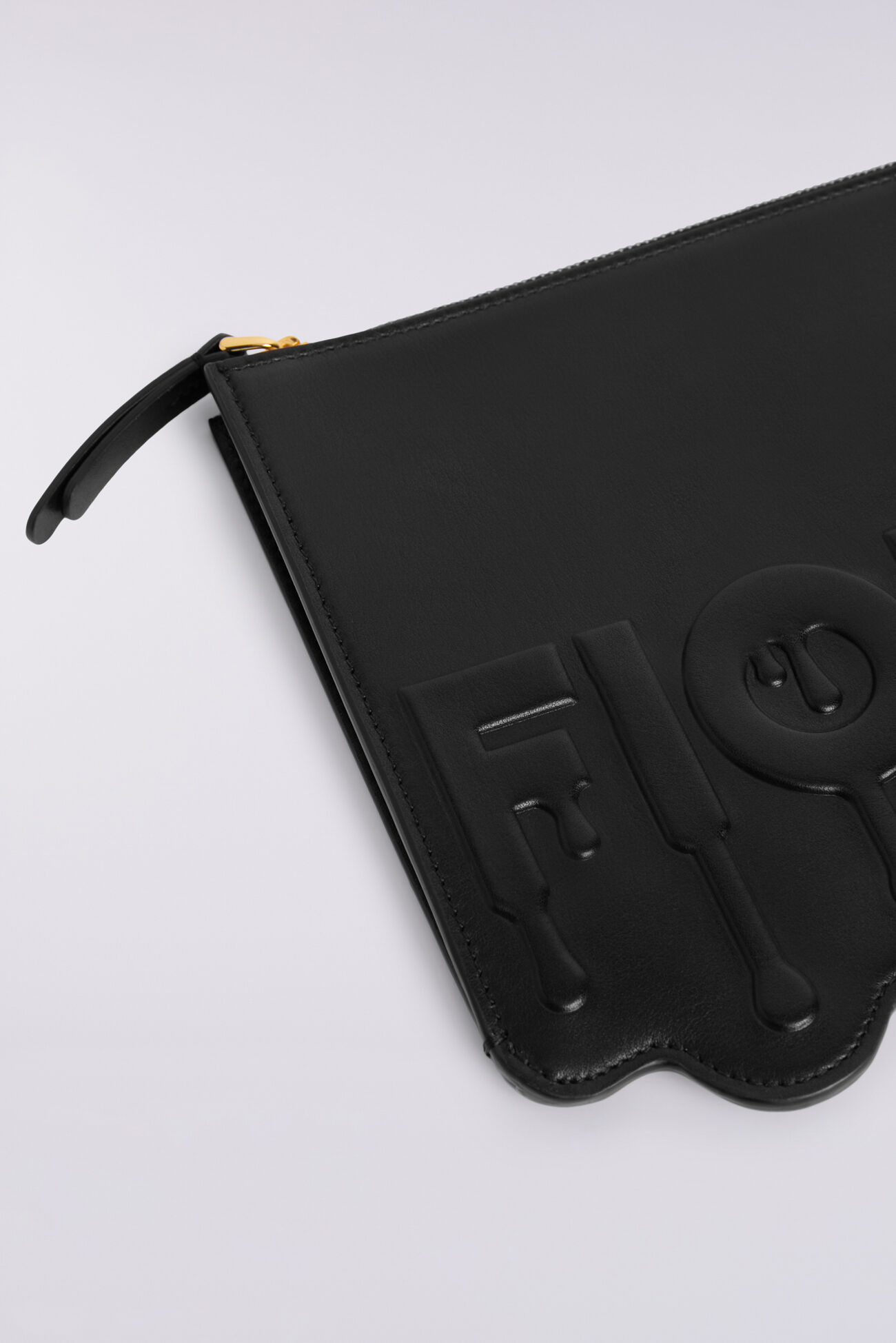 Melted Leather Pouch Black