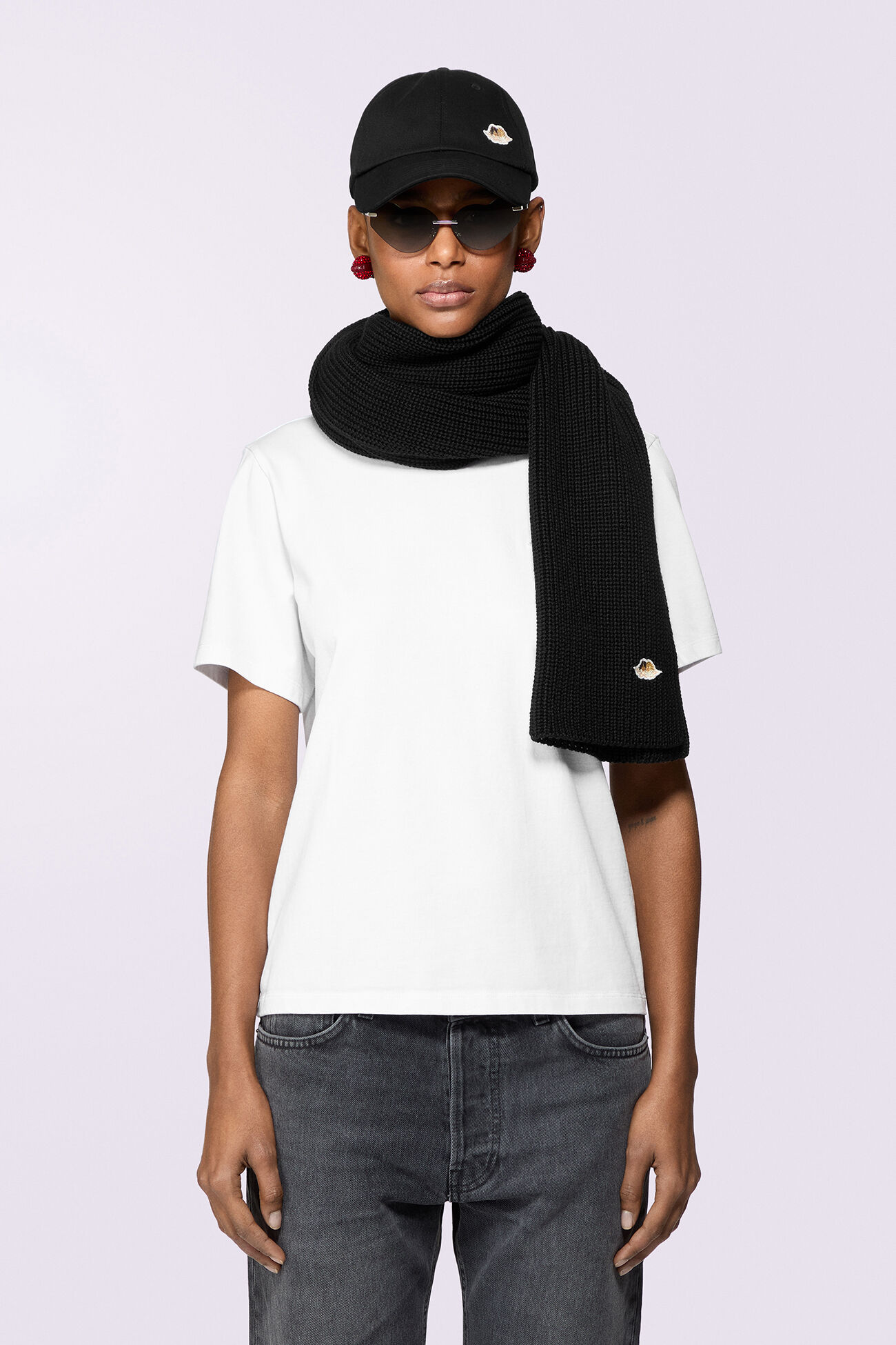 Angels Patch Scarf Black