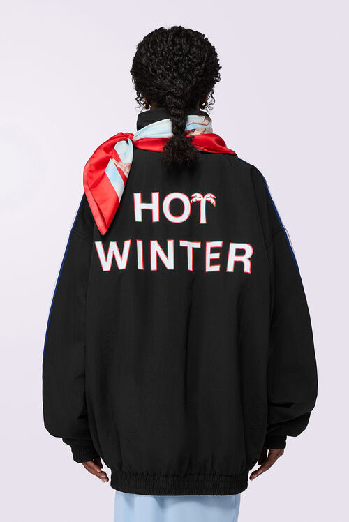 Hot Winter Tricolor Stripe Jacket Black