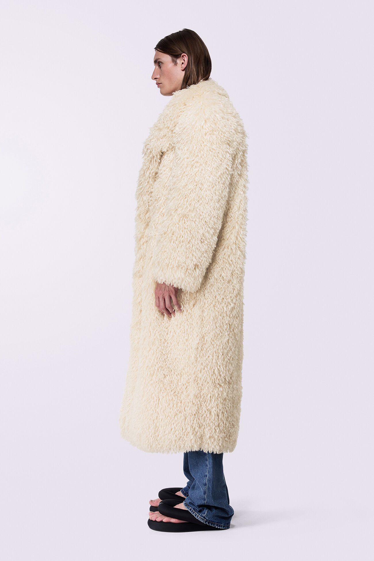 Unisex Faux Fur Coat Cream