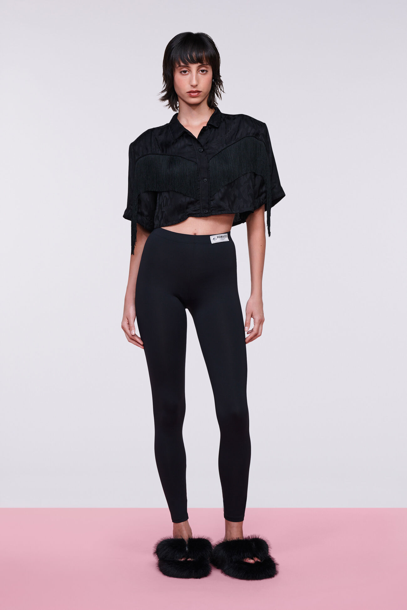 Banimalier Jacquard Fringe Shirt Black
