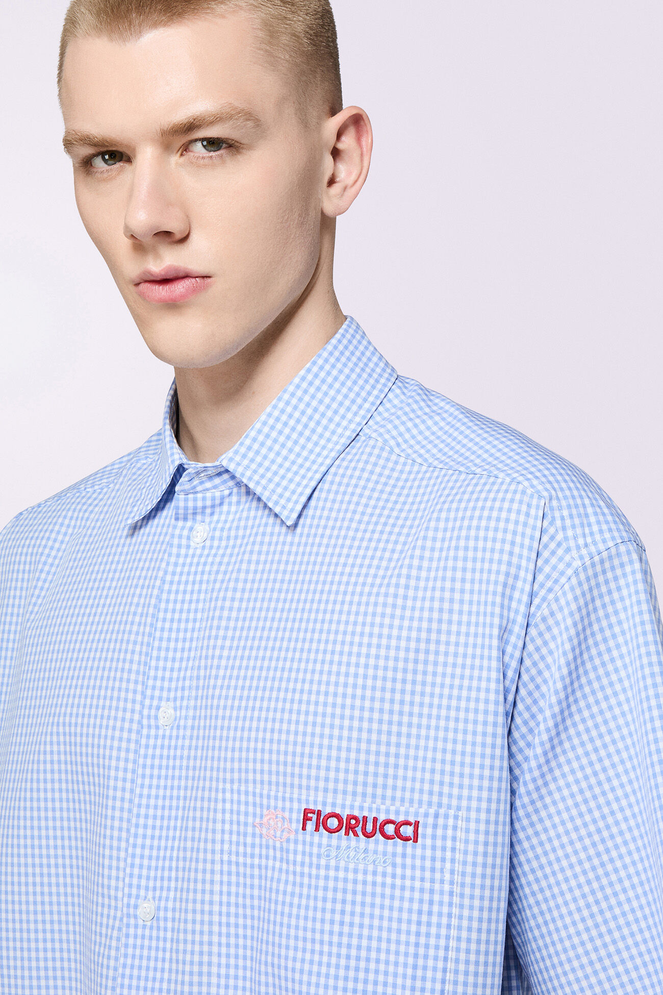 Gingham Logo Shirt Blue