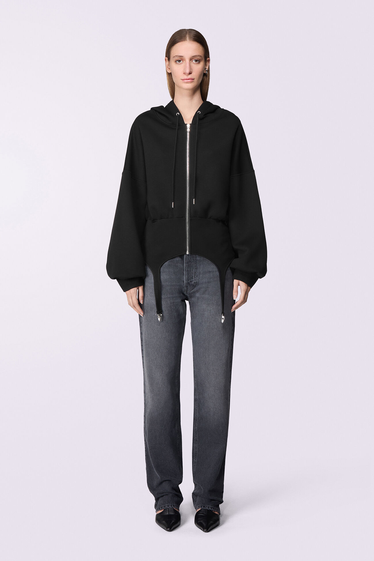 Neoprene Suspender Hoodie Black