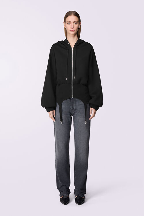 Neoprene Suspender Hoodie Black