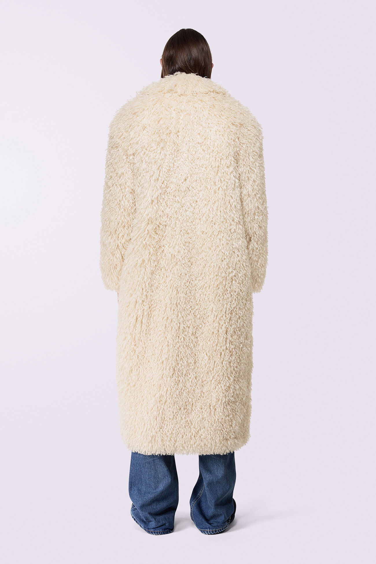 Unisex Faux Fur Coat Cream