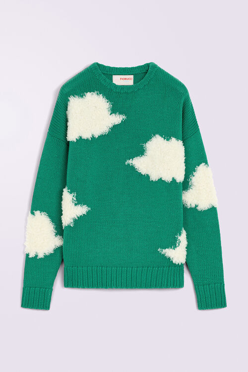 Unisex Angels Clouds Knit Jumper Green