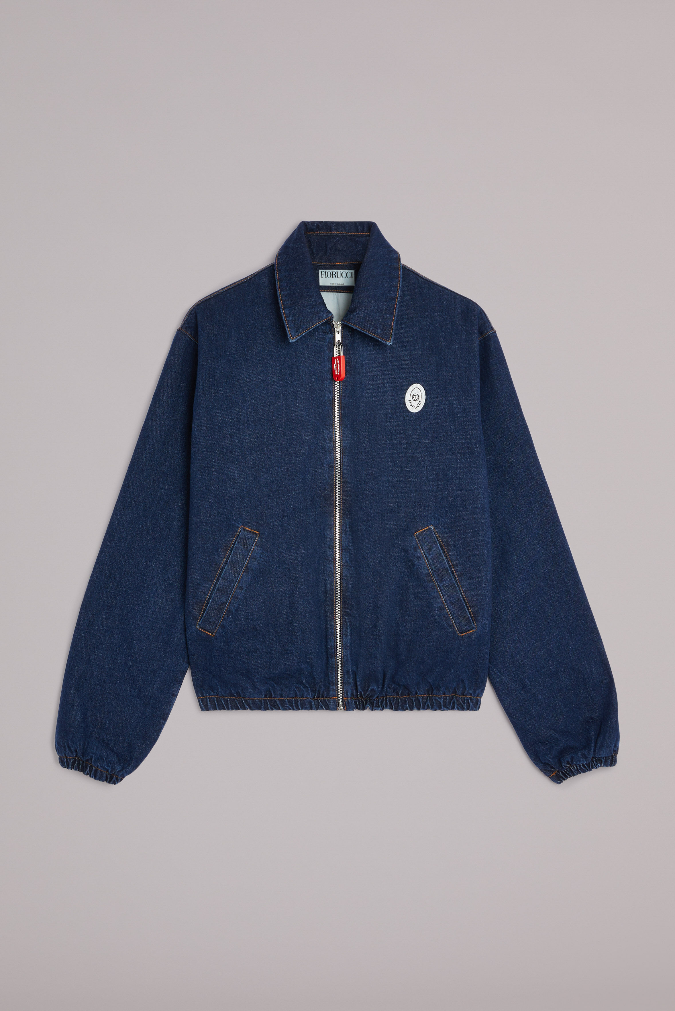 Unisex Logo Patch Denim Jacket Mid Wash