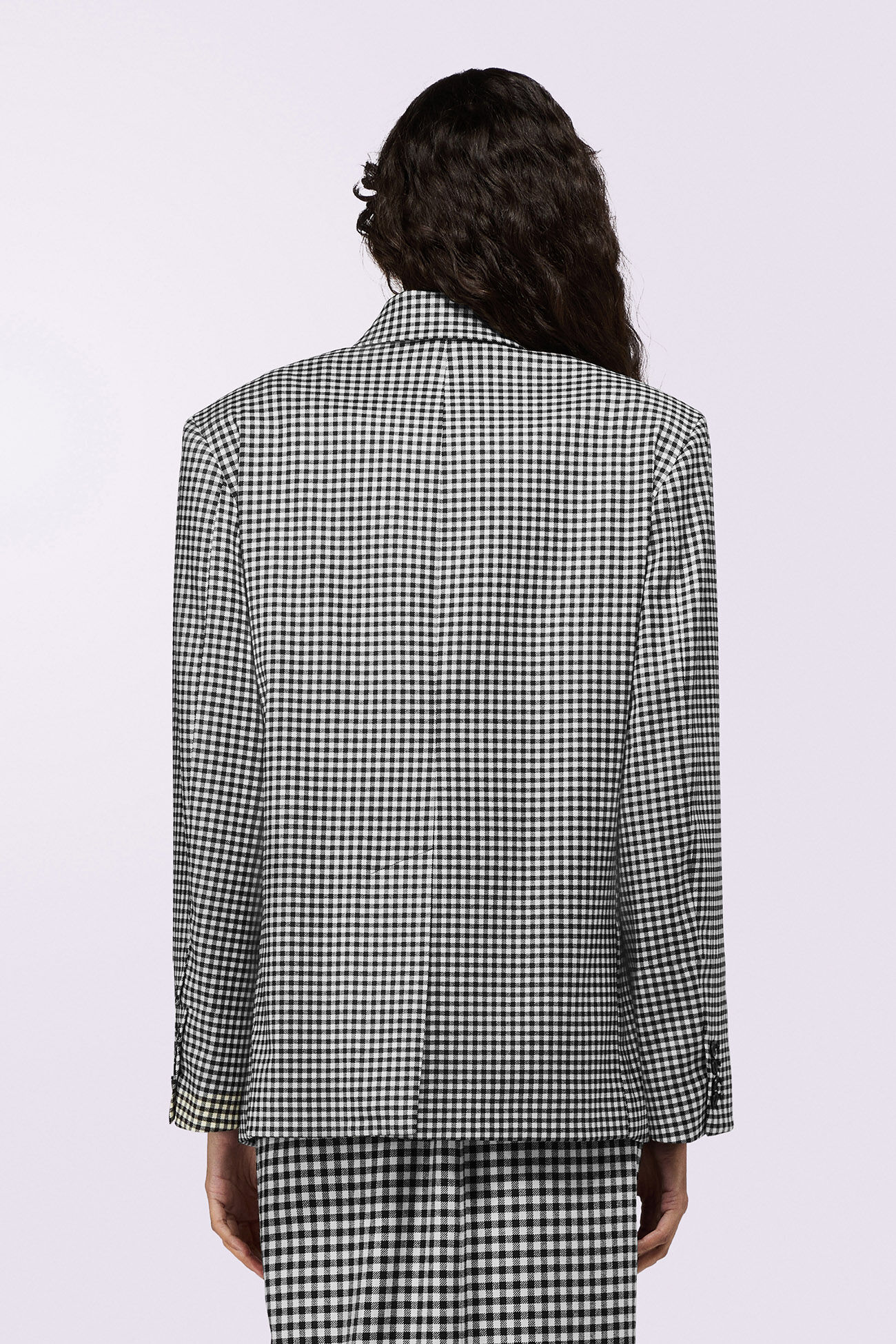 Gingham Blazer Black