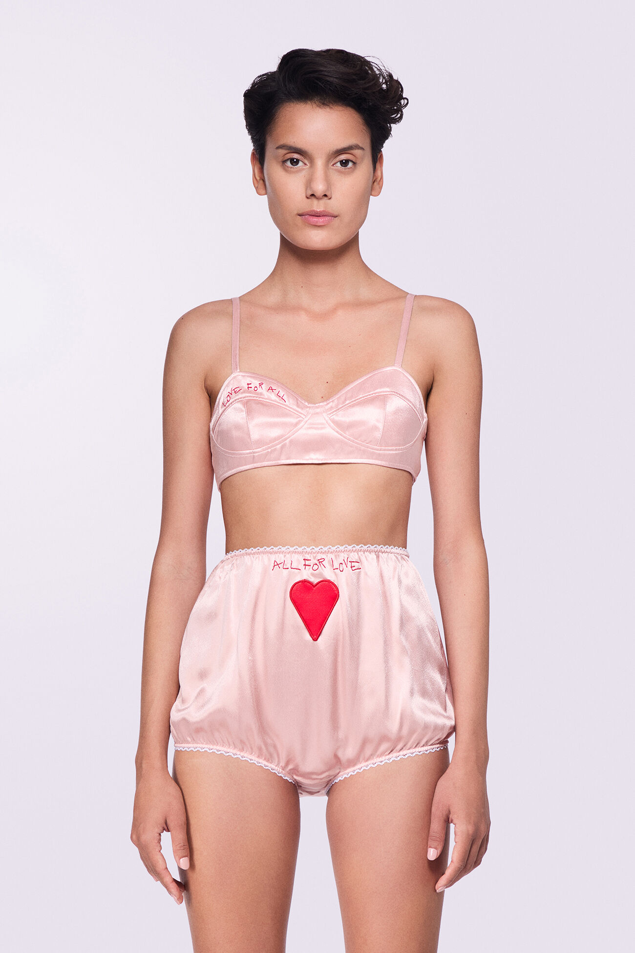 Embroidered Heart Bloomers Pink