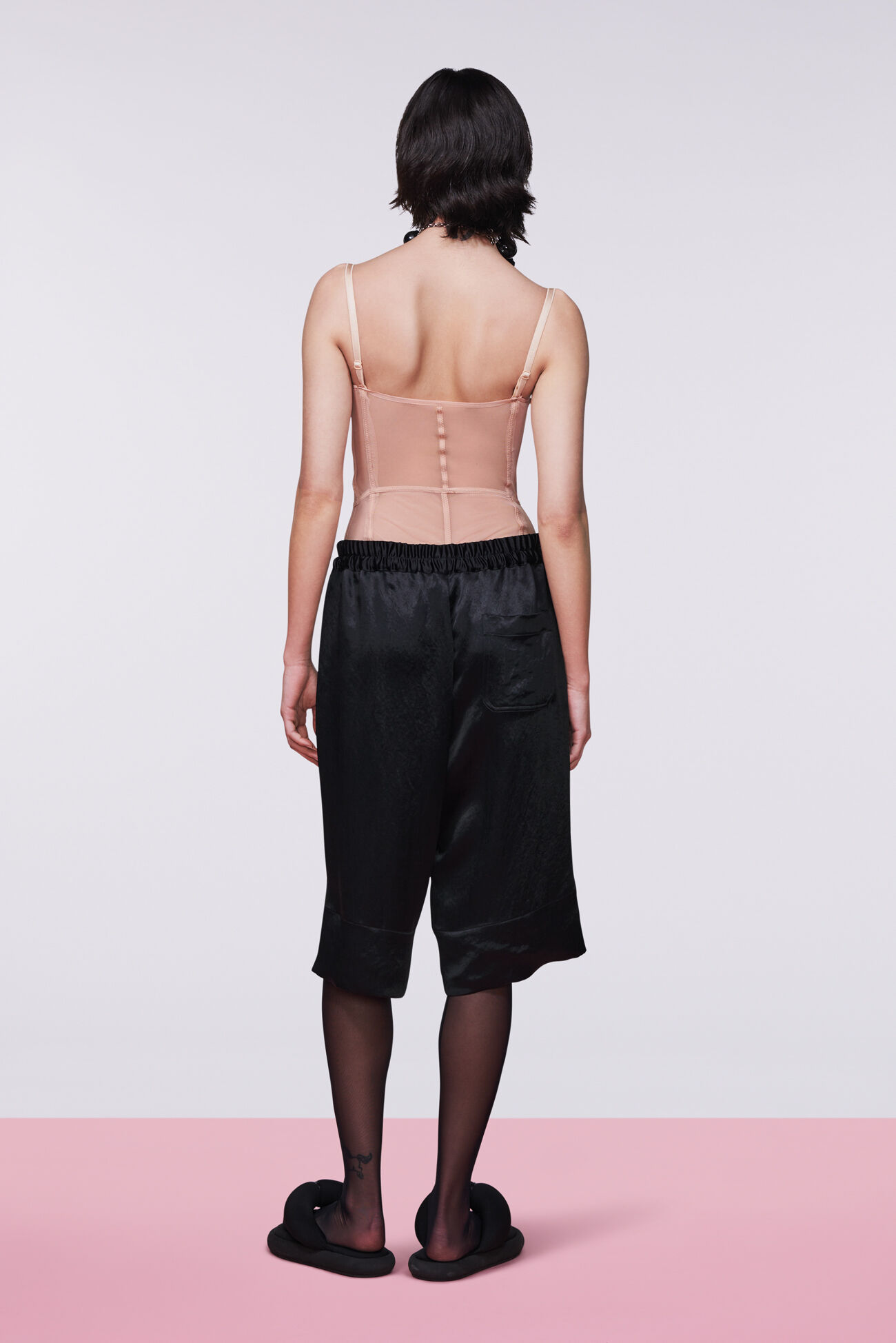 Bermuda Satin Shorts Black