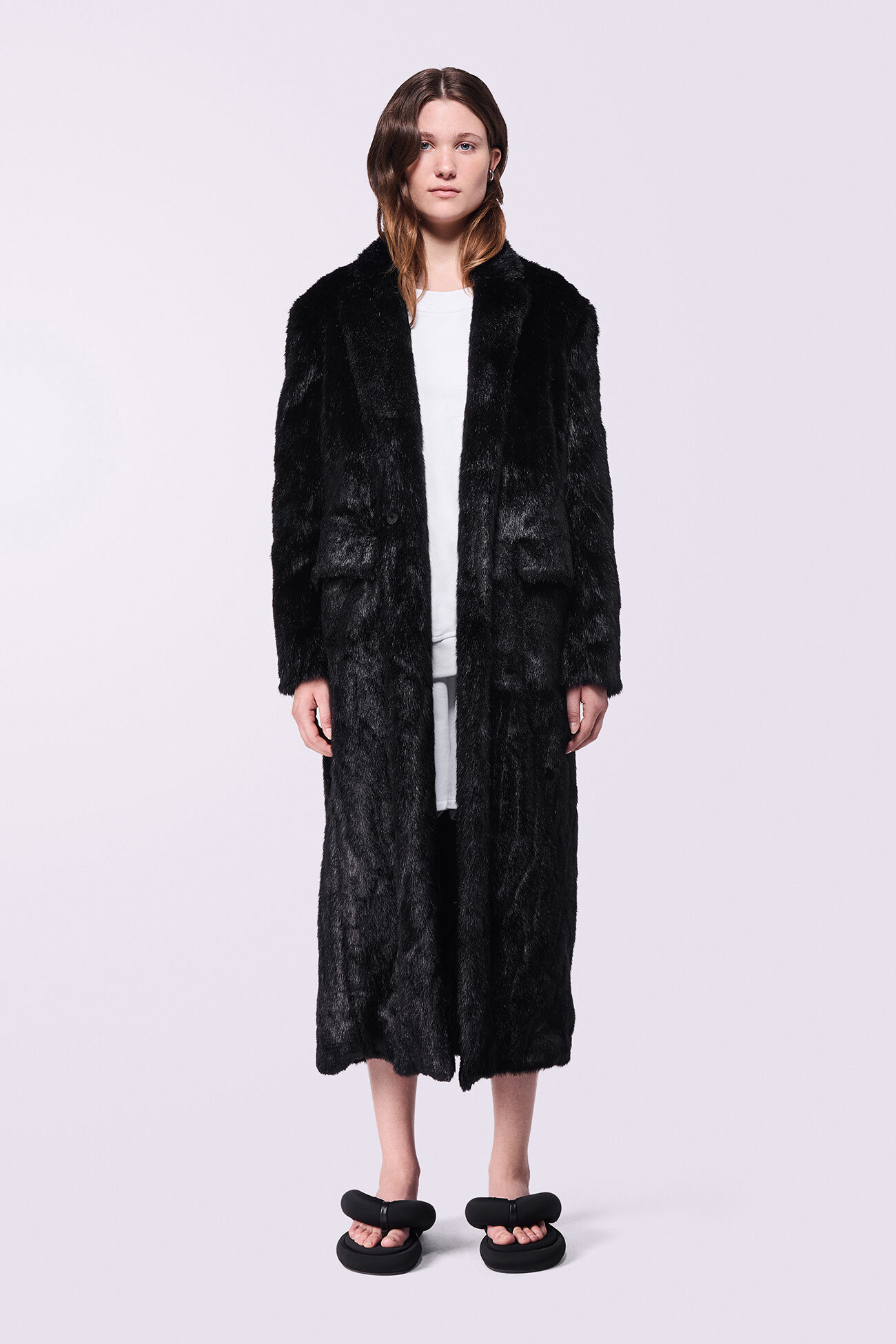 Faux Fur Coat Black