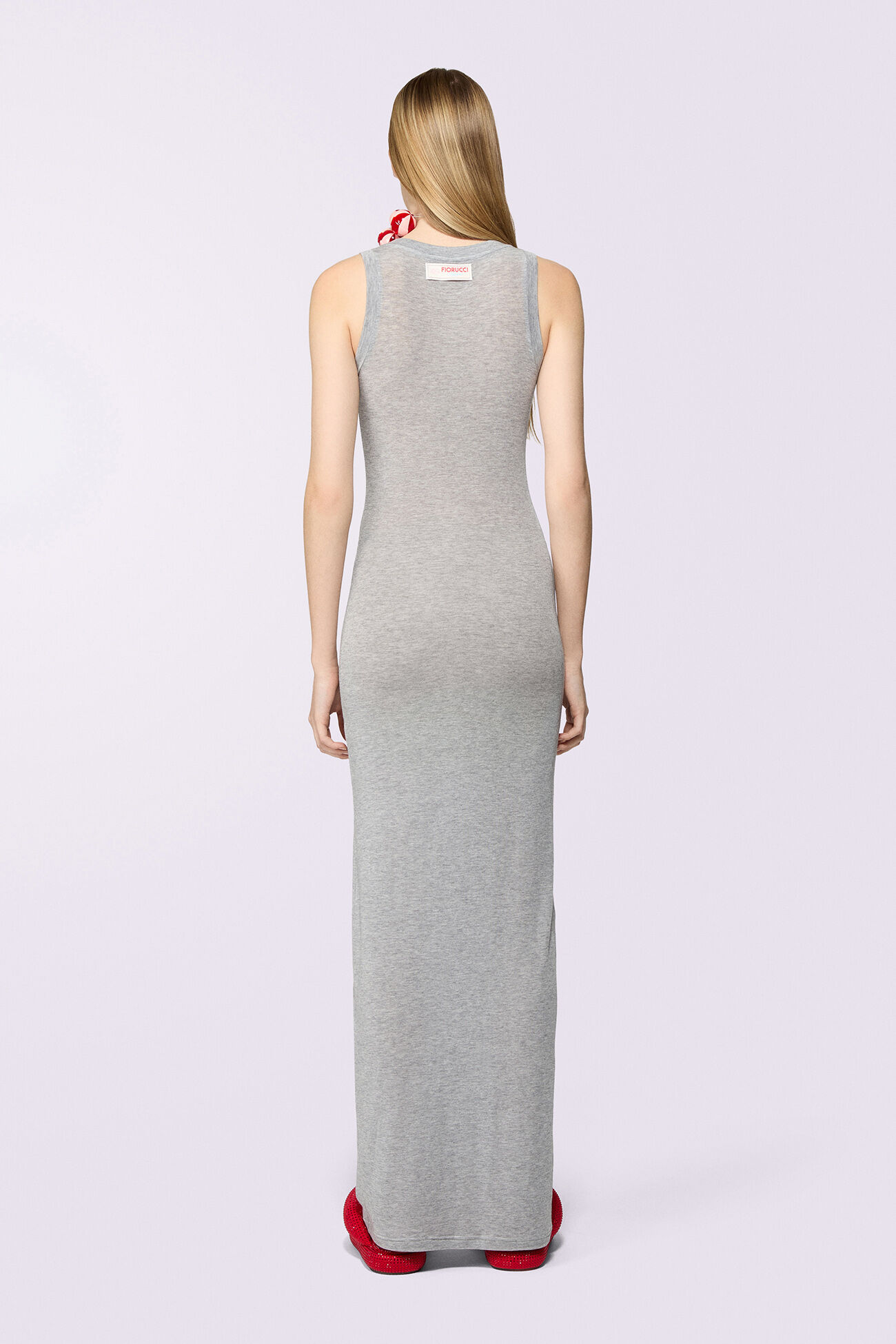 Label Jersey Maxi Dress Grey