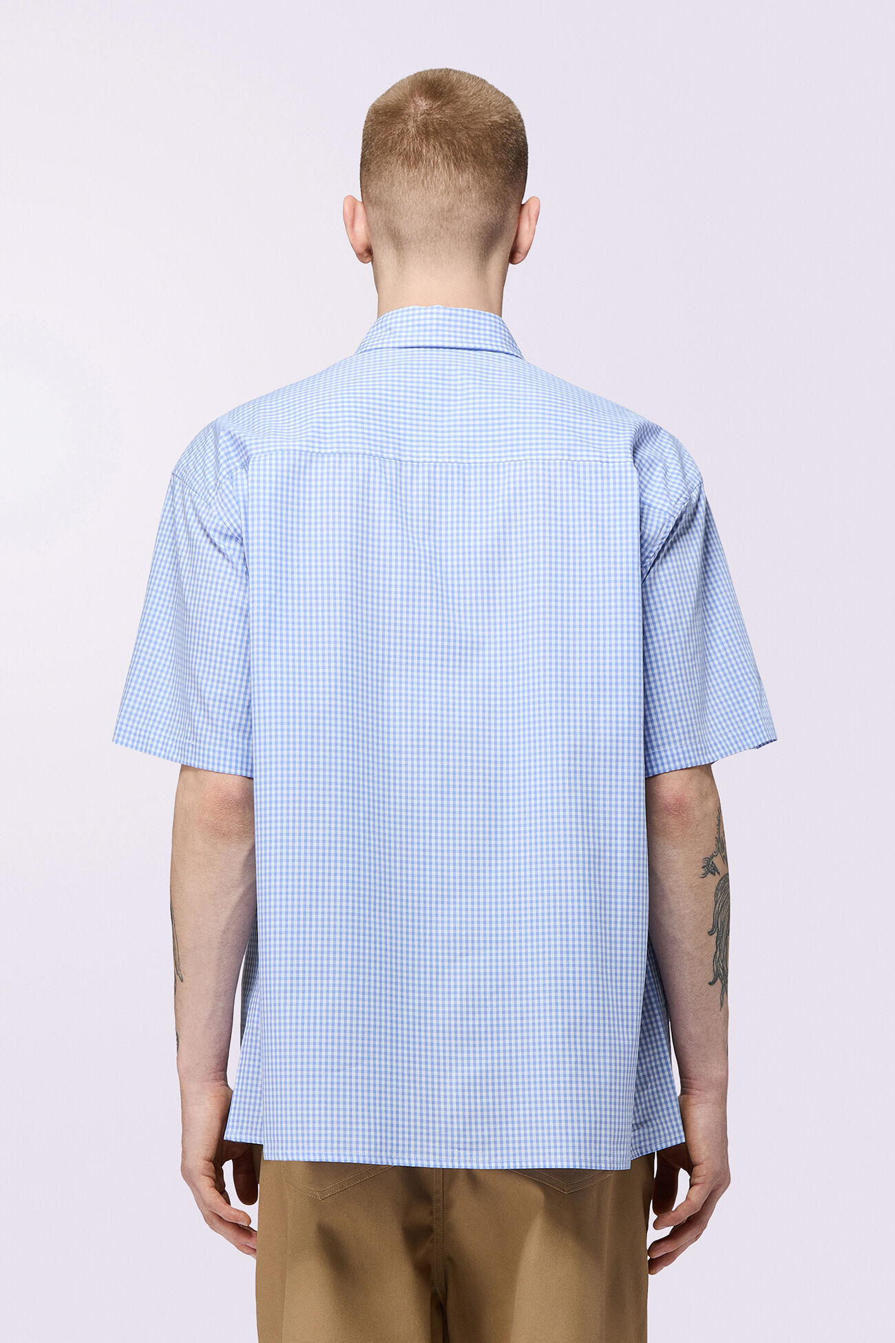 Gingham Logo Shirt Blue