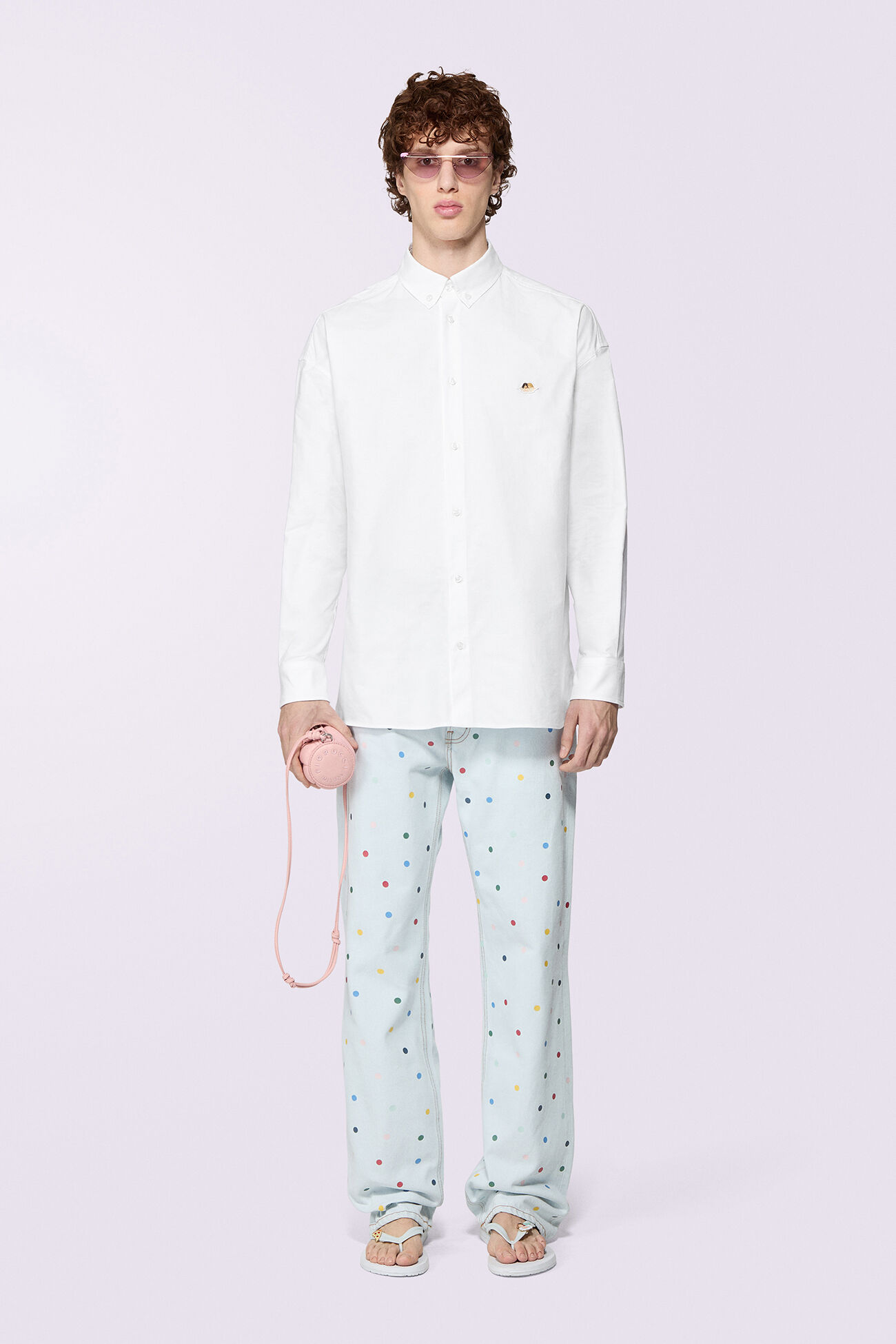 Unisex Confetti Straight Fit Jeans Bleach Blue