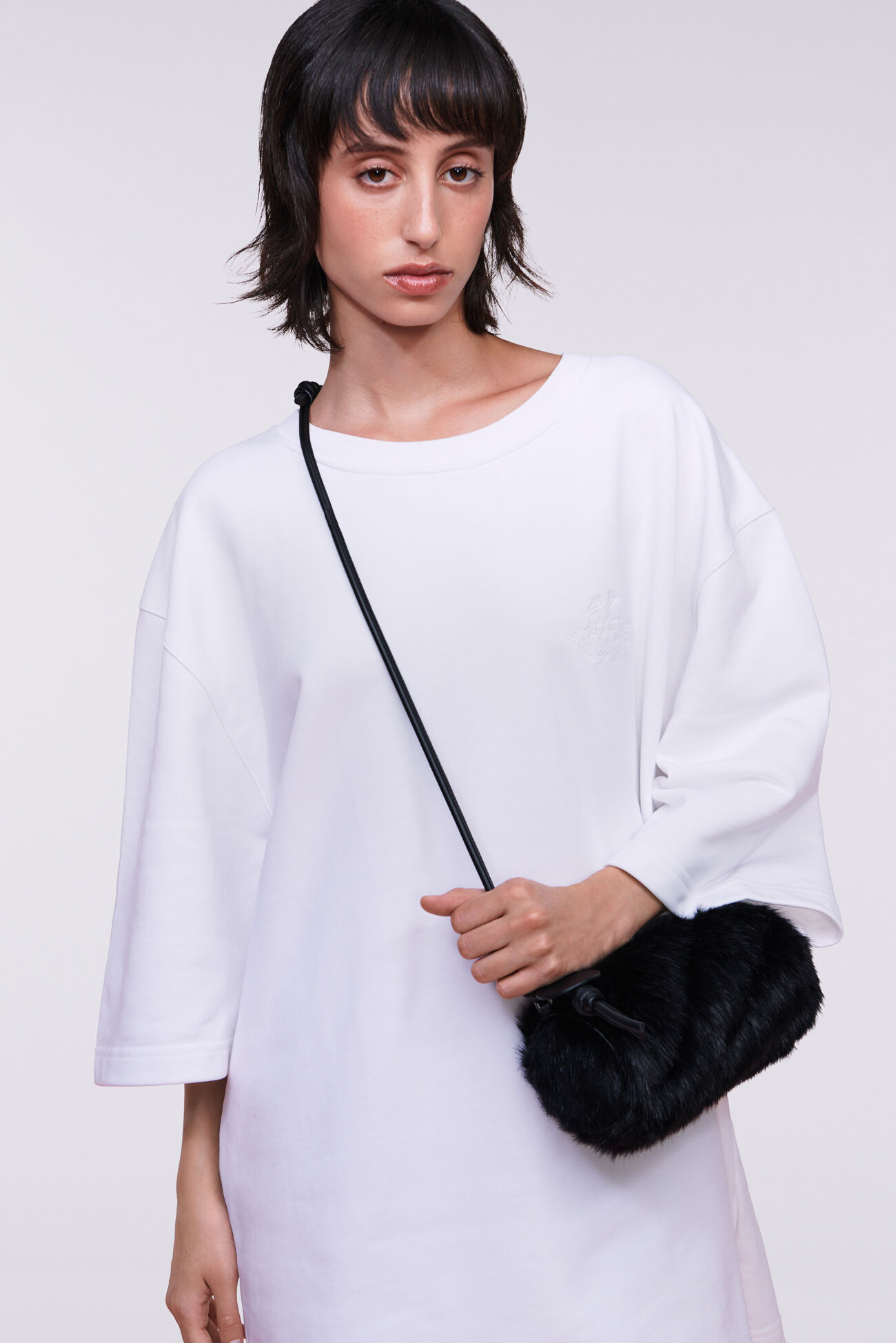 Mella Faux Fur Mini Bag Black