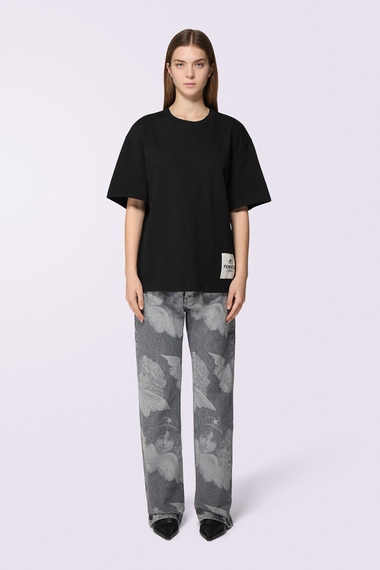 Unisex Logo Patch T-Shirt Black