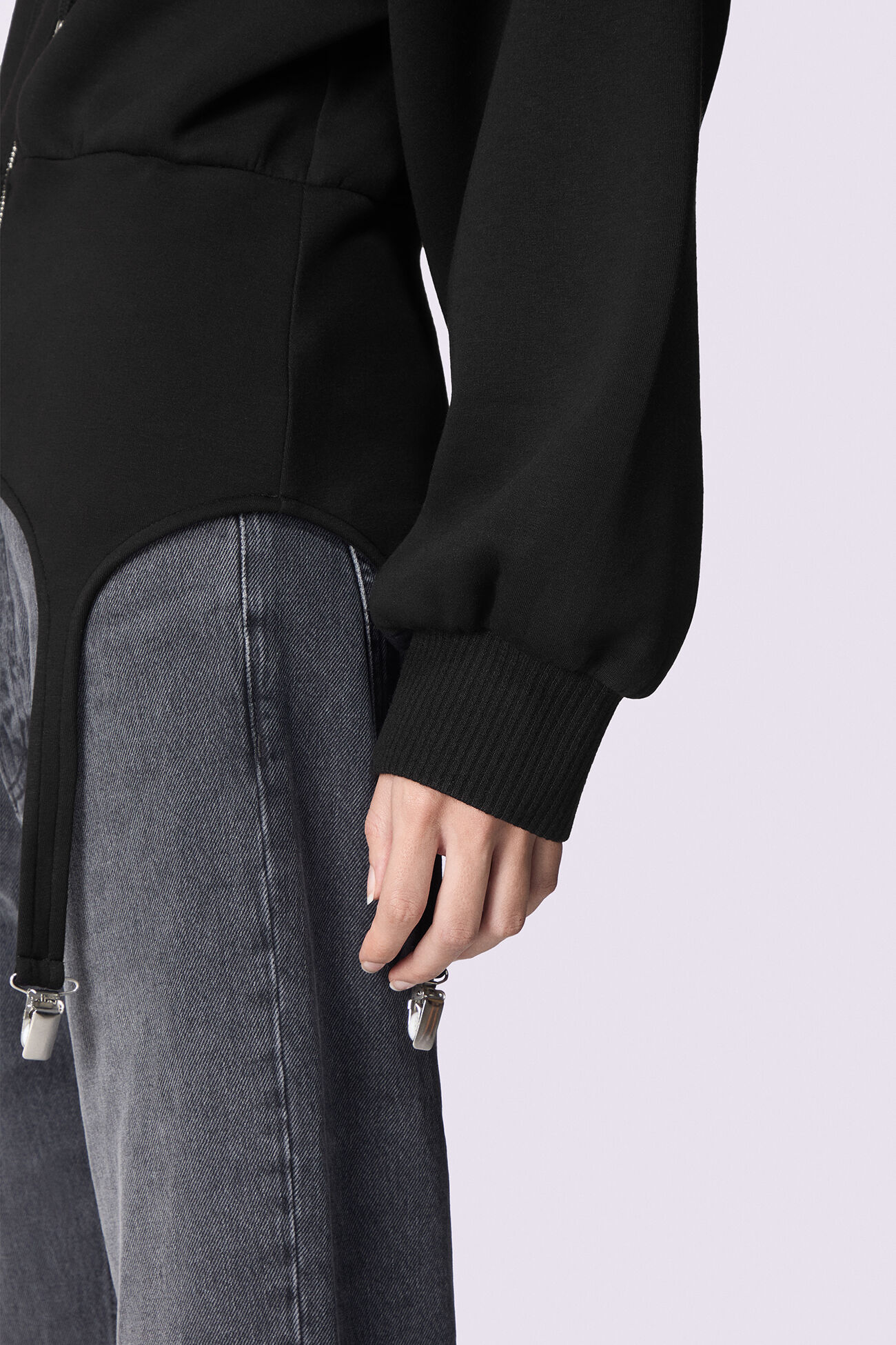 Neoprene Suspender Hoodie Black