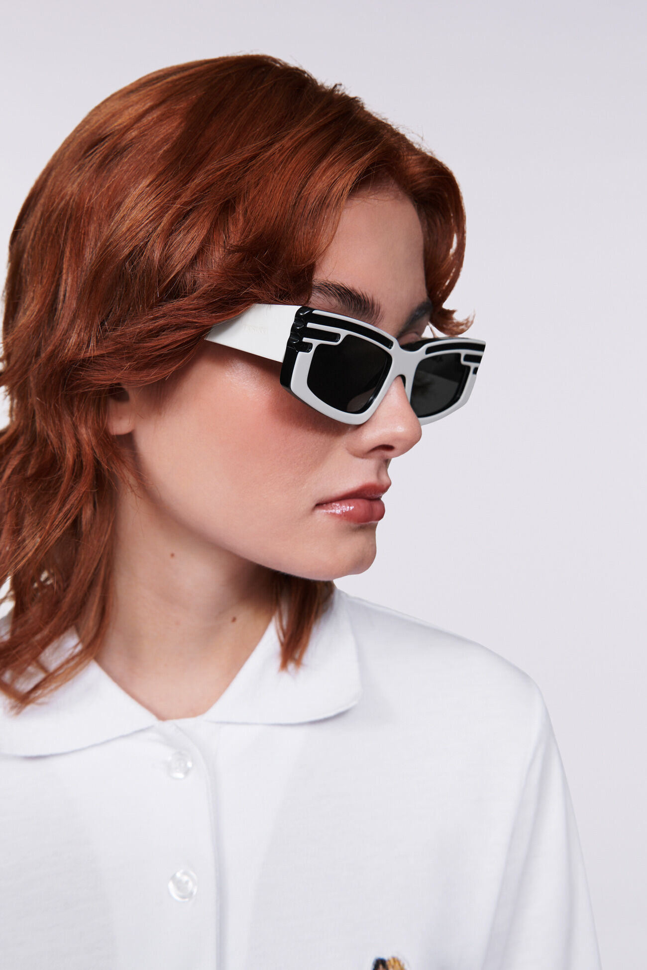 Rectangular Wing Sunglasses White