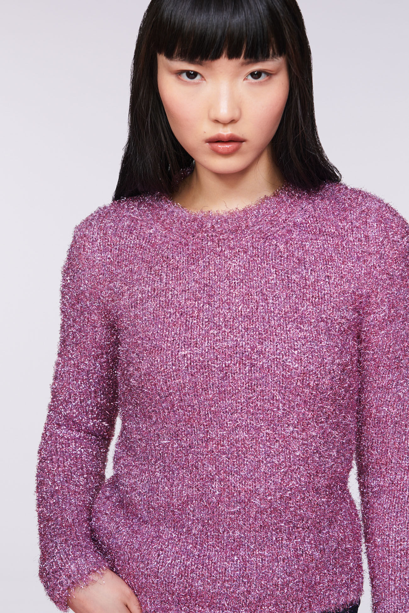 Metallic Knit Jumper Pink