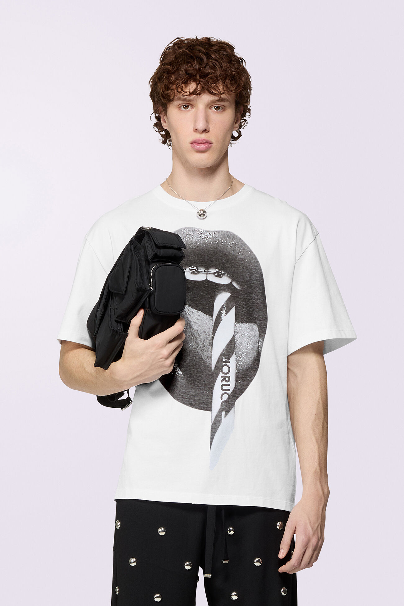 Unisex Mouth Graphic T-Shirt White