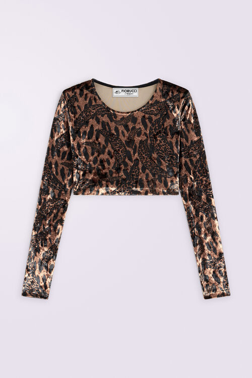 Banimalier Velour Crop Top Brown