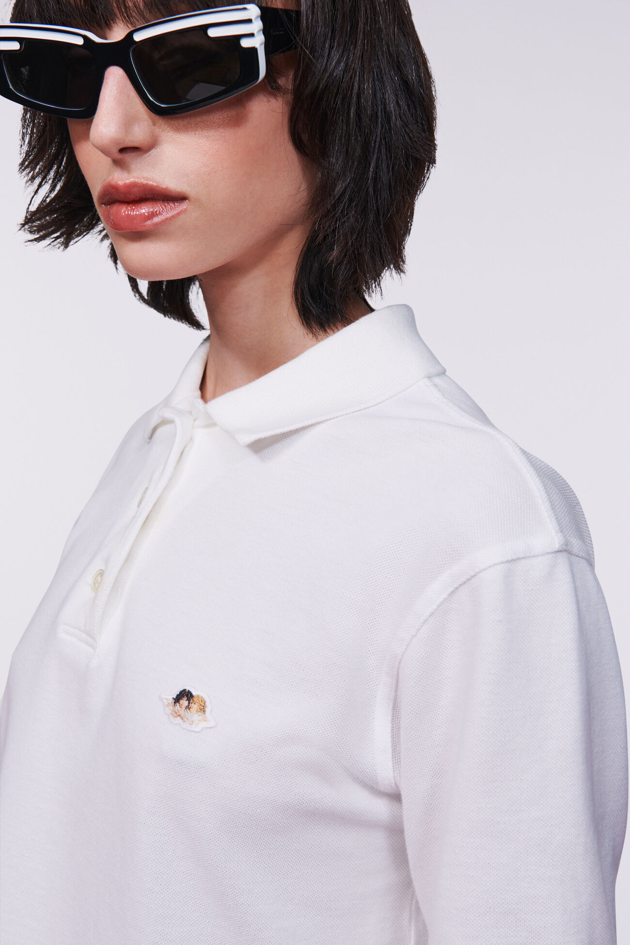 Angels Patch Polo T-Shirt White