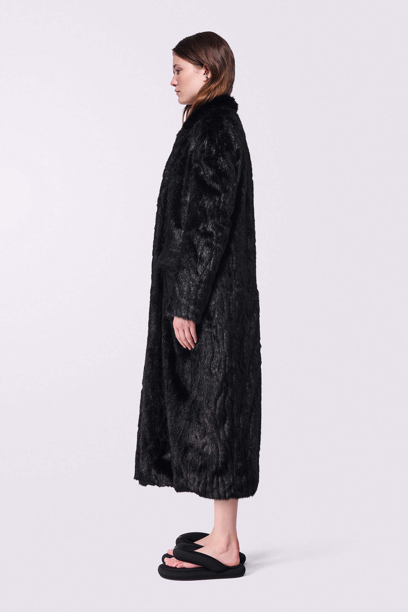 Faux Fur Coat Black