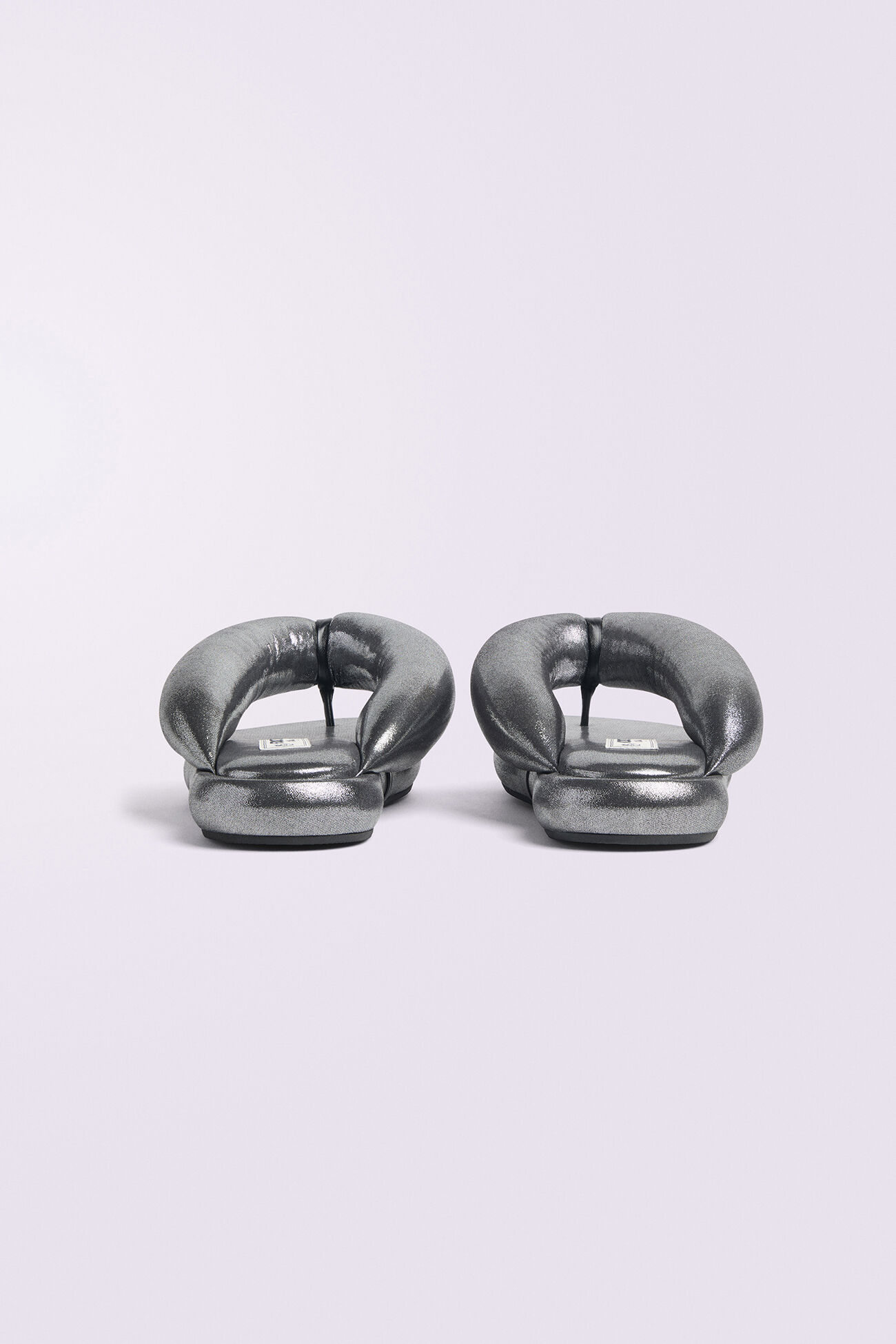Metallic Fluff Flops Silver