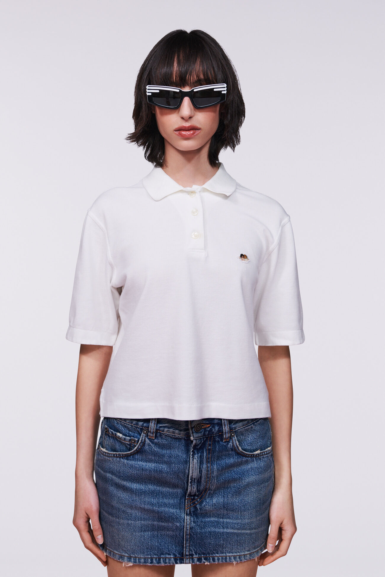 Angels Patch Polo T-Shirt White