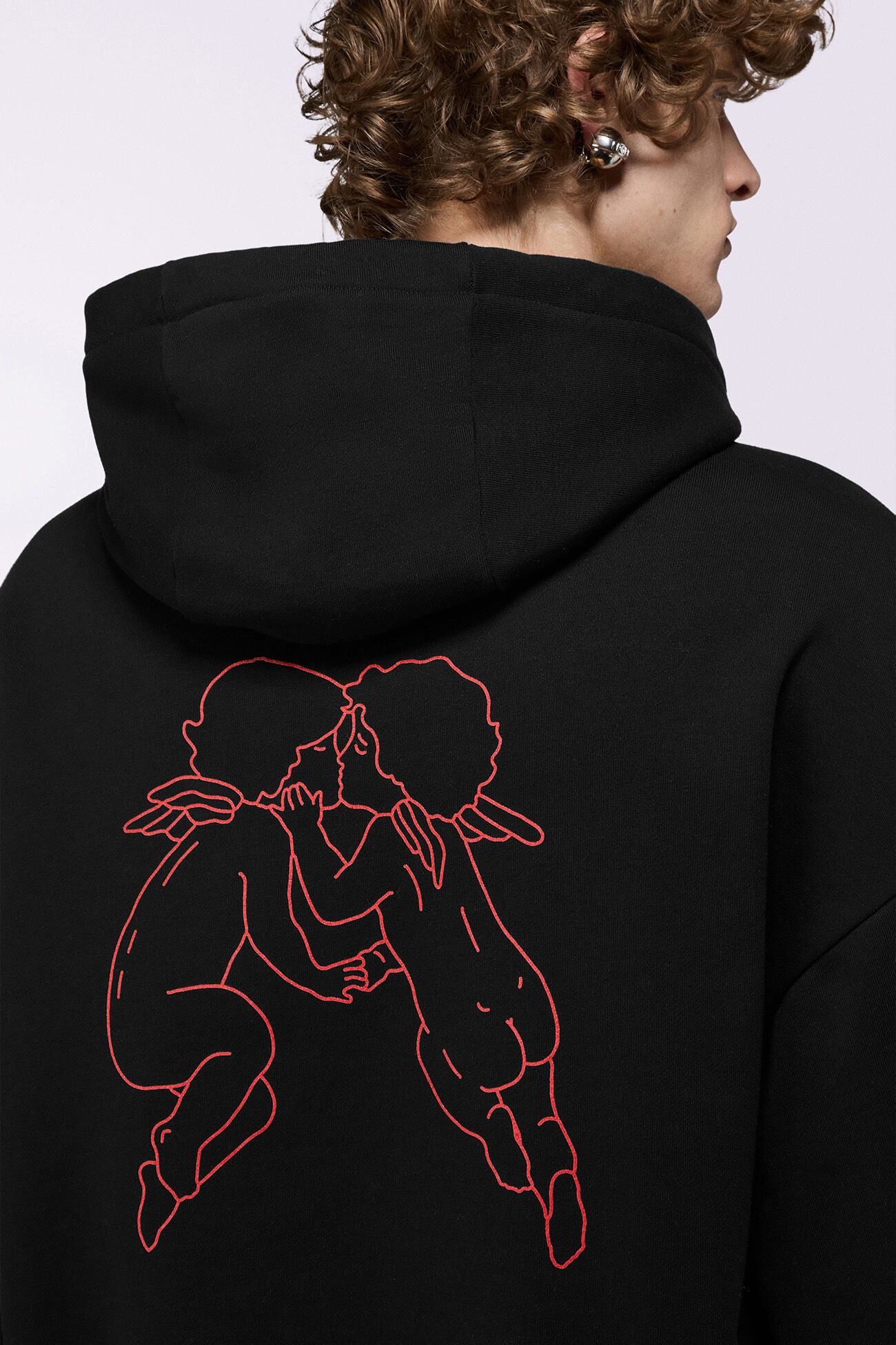 Kissing Angels Love Relaxed Hoodie Black