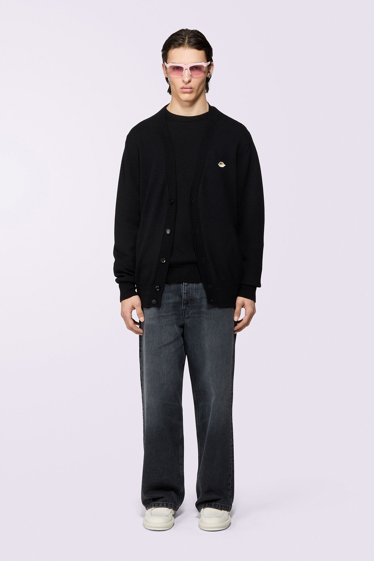 Angels Patch Knit Cardigan Black
